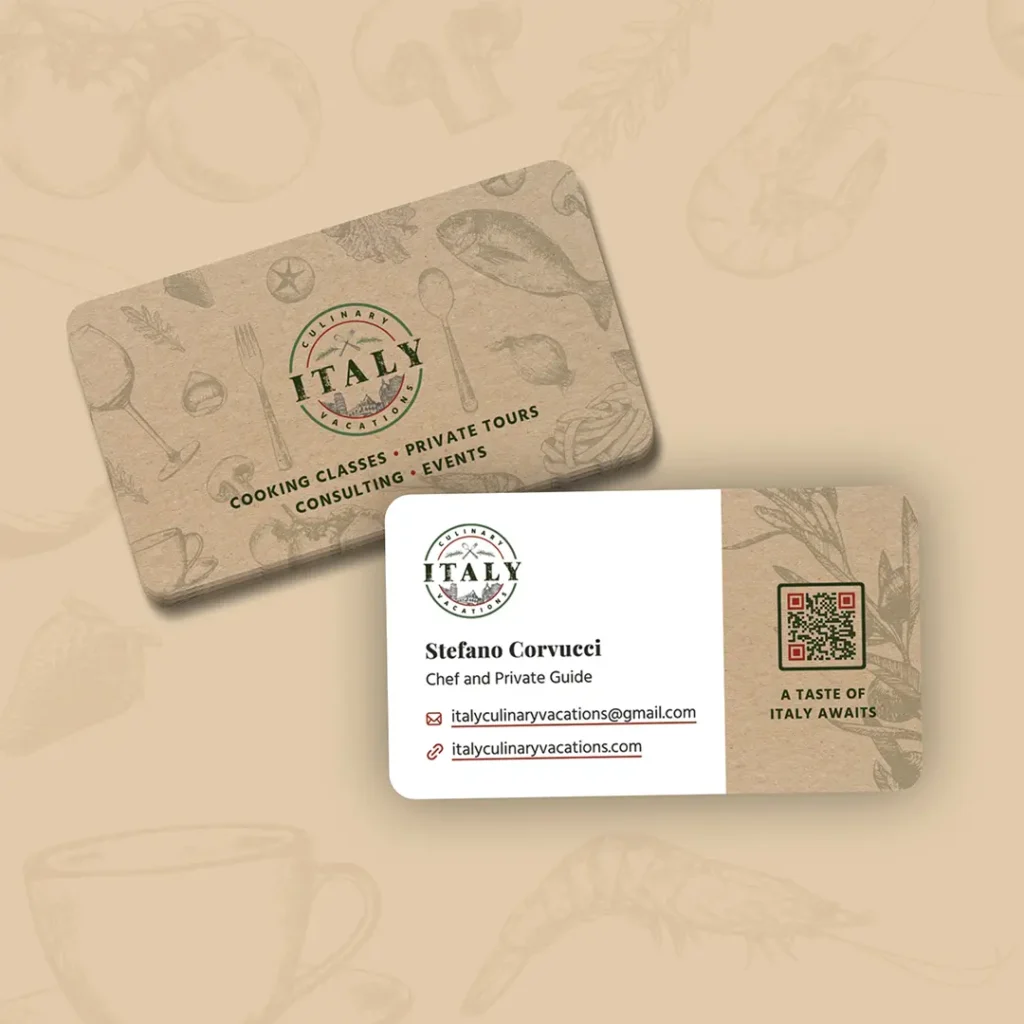 Italy Culinary Vacations Business Card Design